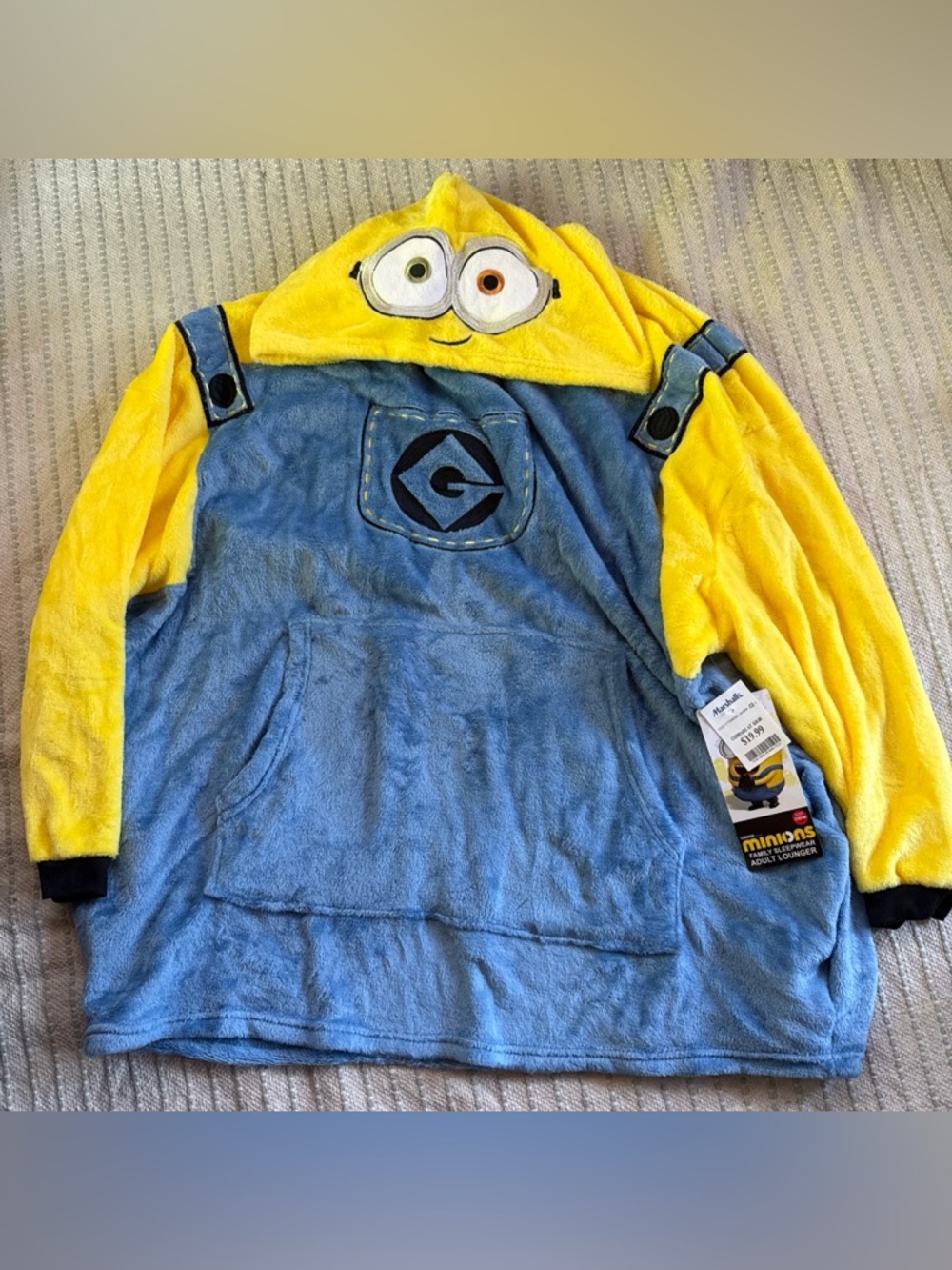 Minions Yellow & Blue Hooded Plush Pullover